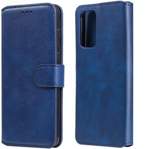 Voor Samsung Galaxy A72 5G Classic Calf Texture PU + TPU horizontale flip lederen hoesje  met houder & kaart slots & portemonnee (blauw)