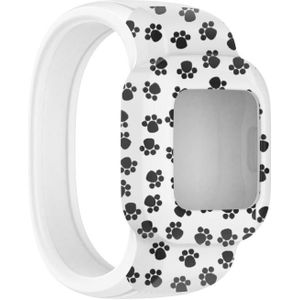 Voor Garmin Vivofit JR3 No Buckle Silicone Printing Replacement Watchband  Maat:S(Footprint)