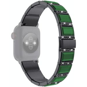Xingyao-serie tweekleurige stalen band voor Apple Watch Series 6 & SE & 5 & 4 44mm / 3 & 2 & 1 42mm (Zwart+Groen)