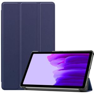 Voor Samsung Galaxy Tab A7 Lite T225 Custer Patroon Pure Kleur Horizontale Flip Lederen Hoesje met Drie-opvouwbare Houder (Donkerblauw)