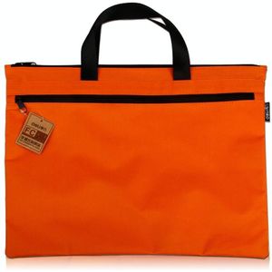 2 PCS Deli 5840 Portable Canvas Zipper File Bag Double Simple Storage Bag (Orange)