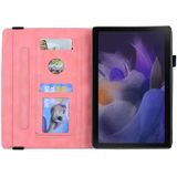 Voor Samsung Galaxy Tab A8 10.5 2021 Kalf Textuur Relif Flip Lederen Tablet Case(Roze)