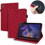 Voor Samsung Galaxy Tab A8 10.5 2021 Kalf Textuur Relif Flip Lederen Tablet Case(Roze)