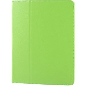 iPad 2 / iPad 3 / iPad 4 horizontaal Litchi structuur PU leren Flip Hoesje met houder en slaap / ontwaak functie (groen)