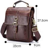 BUFF CAPTAIN 302 First-Layer Cowhide Men Casual Shoulder Bag Leather Retro Briefcase(Brown)
