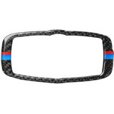 Auto Carbon Fiber Tricolor Koplamp Switch Frame Decoratieve Sticker voor BMW 2008-2013 X5 E70 / X6 E71 / 5 Serie E60 2008-2010  Links en Rechts Drive Universal