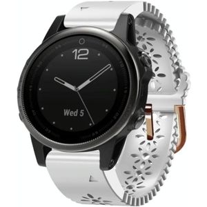 Voor Garmin Fenix 5S 20mm Lady's siliconen horlogeband met Lace Punch