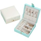 Lederen sieraden doos opslag geval houder draagbare reizen sieraden ornamenten organisator (wit)