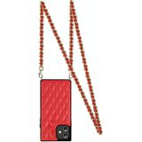 Elegant Rhombic Pattern Microfiber Leather + TPU Shockproof Case met Crossbody Strap-ketting voor iPhone 12 Mini