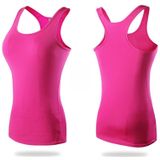 Tight Training Yoga Running Fitness Quick Dry Sports Vest (Kleur: Rose Red Size:S)