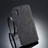 DG. MING Retro olie kant horizontale Flip Case voor iPhone XS Max  met houder & Card Slots & portefeuille (zwart)