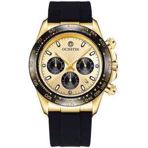 OCHSTIN 6103 Multi function Quartz Horloge Siliconen Horloge Band Sport Lichtgevend Waterdicht Horloge (Goud)