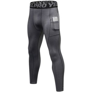 Running Training Sweat Wicking Stretch Panty's met zak (kleur: grijs formaat: S)