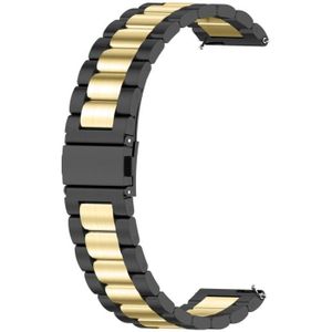 Voor Huawei GT 3 Pro 43mm metalen stalen horlogeband met drie kraal (zwart goud)