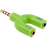 3.5mm Stereo mannetje naar 3.5mm vrouwtje hoofdtelefoon & microfoon Splitter Adapter (groen)