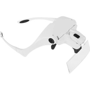 5 lens 1.0 X-3.5 X loep bril beugel hoofdband vergrootglas met 2 LED lampjes Eye vergroting bril vergrotende Tool(White)