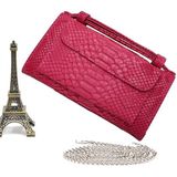 Echte lederen vrouwen hand tas vrouwelijke Modeketen Schoudertas Luxe designer Tote Messenger Bags (Rose rood)