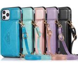 Multifunctionele Cross-body Card Bag TPU+PU Back Cover Case met Holder & Card Slot & Wallet Voor iPhone X / XS(Rose Gold)