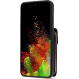 Voor Samsung Galaxy A51 Rits Hardware Kaart Portemonnee Telefoon Case (Zwart)