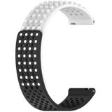 Voor Garmin Venu 3 22 mm gaten ademende 3D-stippen siliconen horlogeband (wit + zwart)