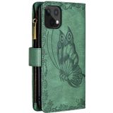 Voor iphone 11 pro vliegende vlinder embossing patroon rits horizontale flip lederen tas met houder & kaart slots & portemonnee