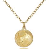 2 stks driedimensionale sport bal hanger ketting  stijl: vrouwen voetbal champagne goud