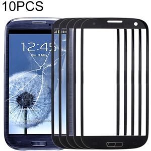 10 PCS front screen buitenste glazen lens voor Samsung Galaxy SIII / i9300 (zwart)