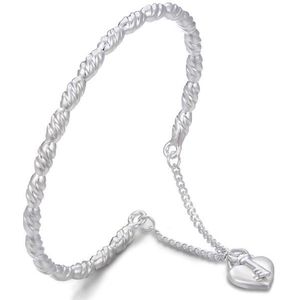 S990 Sterling Zilveren Armband Dames Twist Love Lock Open Armband