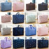 Oxford Doek Quilt Vochtbestendig en Waterdichte opbergtas Zipper Draagbare Moving Bagage Bag  Specificatie: 60x50x25cm (Roze Bodembloem)