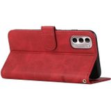 For Motorola Moto G Stylus 2022 5G Stitching Calf Texture Buckle Leather Phone Case(Red)