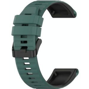 Voor Garmin Instinct 2 Solar Sports mixkleur siliconen horlogeband (donkergroen + zwart)