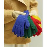 227-A0124 Wollen Gebreide Gestreepte Warme Touchscreen Handschoenen Winter Warme Fietshandschoenen (Geel)