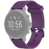 22mm Texture Siliconen polsband horlogeband voor Fossil Gen 5 Carlyle  Gen 5 Julianna  Gen 5 Garrett  Gen 5 Carlyle HR (Dark Purple)