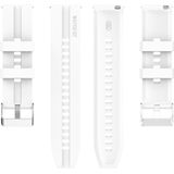 Voor Huawei Watch GT 2 46mm Siliconen vervangende polsbandje met zilveren gesp (wit)