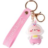 5 stks MX-80100 Cartoon Cute Rabbit Simple Schooltas Pendant Car Key Ring (Pink)