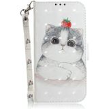 Voor Samsung Galaxy S30 3D Gekleurde tekening horizontale flip lederen case met Holder & Card Slots & Wallet & Lanyard(Cute Cat)