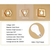 YWXLight Home Decoratie persoonlijkheid creatieve eenvoudige massief hout geometrische hanger lichten (vierkant)