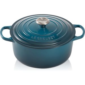 Le Creuset Gietijzeren Ronde Braadpan Deep Teal 24cm 4,2l