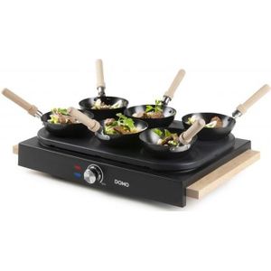 Wok and Hob 6 Domo Crepes - Apparaat 2 in 1 - 6 personen - 1000 W - Anti -adhesive