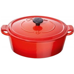 Fontignac Mains libres ovale cocotte/braadpan 29 cm - rood