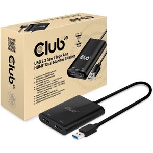 Club 3D USB 3.2 Gen1 Type A to HDMI Dual Monitor 4K60Hz