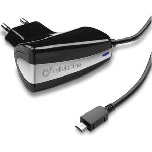 Cellularline Reislader, micro-usb, 2.1 A, zwart