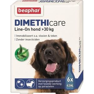 Beaphar Dimethicare Line-On Hond Tegen Vlooien En Teken - >30 KG 6 PIP 4,5 ML