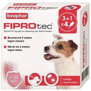 Beaphar Fiprotec Hond Tegen Teken En Vlooien - 2-10 KG 3+1 PIP