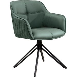 Draaistoel EUPHORIA draaibaar 180 graden met armleuningen leather groen - 45863