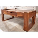Massief houten salontafel MARKANT 100cm Sheesham met lade opbergruimte - 40279