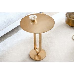 Ronde bijzettafel ELEGANCE 60cm goud metaal aluminium handgemaakt - 43613