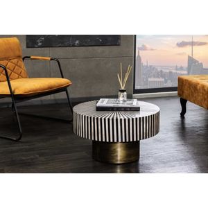 HARMONY - Salontafel - Rond - Zwart Wit Goud - Handwerk
