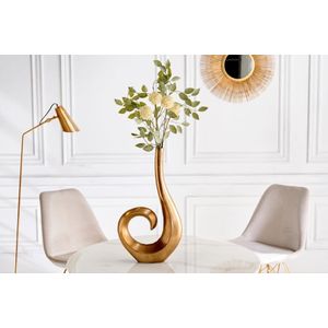 Moderne vaas WAVE 47cm goud aluminium gepolijst decoratie - 41567