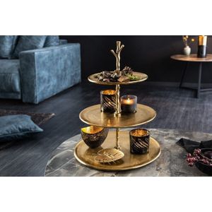 Design taartplateau ABSTRACT 48cm goud met drie niveaus - 41603